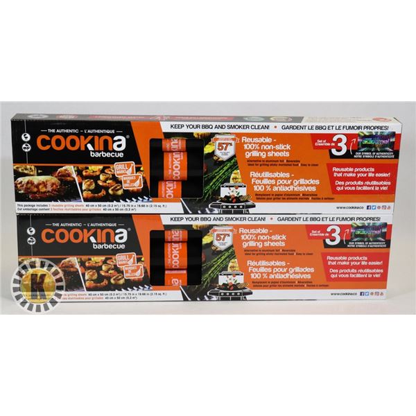 TWO BOXES OF COOKINA BARBECUE NON STICK GRILLING
