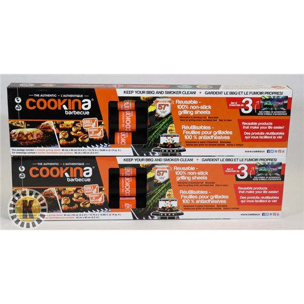 TWO BOXES OF COOKINA BARBECUE NON STICK GRILLING