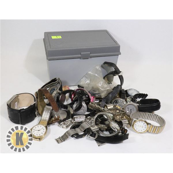 ESTATE BOX OF WATCHES FOR PARTS OR REPAIR