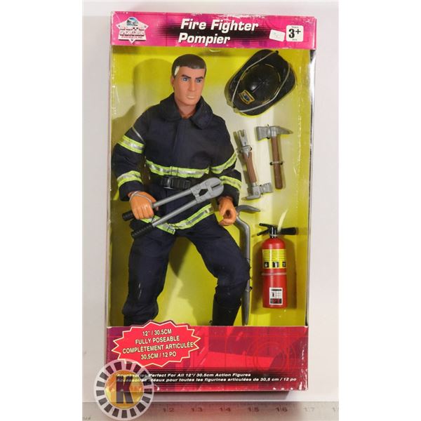 12" FULL POSEABLE FIRE FIGHTER FIGURE