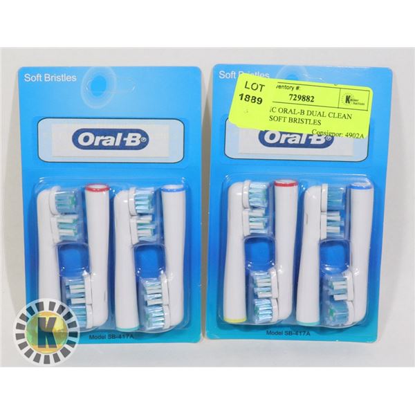 8 GENERIC ORAL-B DUAL CLEAN REFILLS SOFT BRISTLES