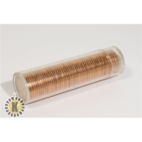 BRILLIANT UNCIRCULATED ROLL OF 1966 CANADIAN PENNI