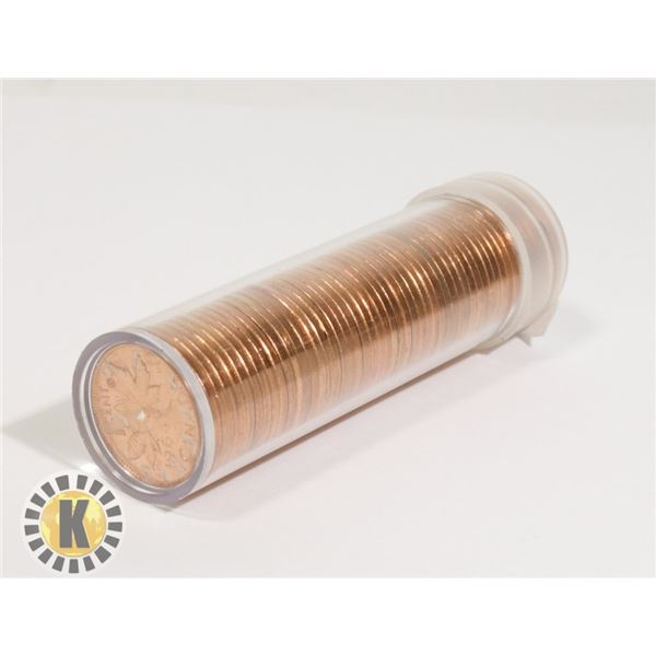 BRILLIANT UNCIRCULATED ROLL OF 1964 CANADIAN PENNI