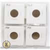 Image 1 : LOT OF 4 SEMI-KEY DATE CANADIAN 1 CENT COINS