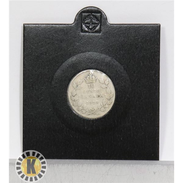 1929 KING GEORGE V SILVER CANADIAN 10 CENT