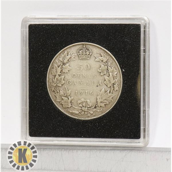 1916 GEORGE V CANADIAN SILVER 50 CENT