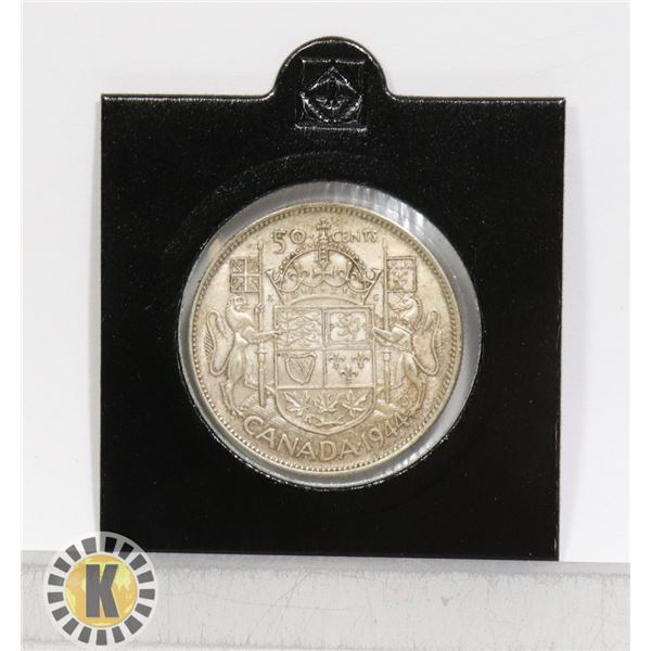 1944 HIGH GRADE CANADIAN SILVER 50 CENT COIN