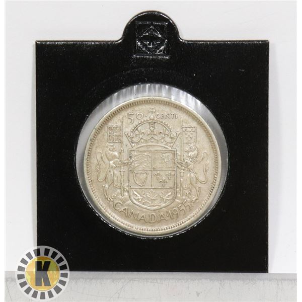 SEMI-KEY ELIZABETH II SILVER 50 CENT COIN.
