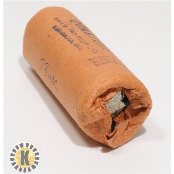 1973 ROLL OF RCMP CANADIAN 25 CENT COINS