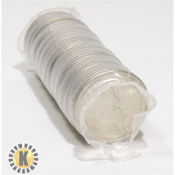 1992 CANADIAN 125 ROLL OF YUKON 25 CENTS BU