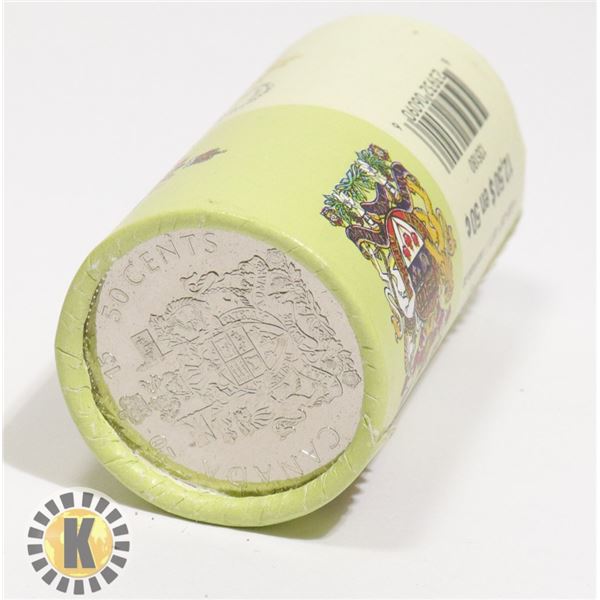 2015 SPECIAL MINT WRAP ROLL CANADIAN 50 CENT COINS
