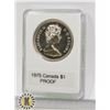 Image 1 : CANADIAN  1975 SILVER $1, TAKEN FROM PROOF SET