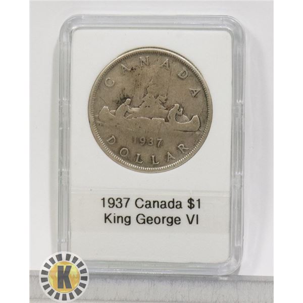 CANADIAN  1937 RARE SILVER DOLLAR 3RD CAN DOLLAR
