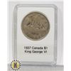 Image 1 : CANADIAN  1937 RARE SILVER DOLLAR 3RD CAN DOLLAR