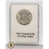 Image 1 : 1941 CANADIAN SILVER 1/2 DOLLAR, KING GEO. VI
