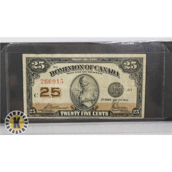 1923 25C SHINPLASTER MCCAVOUR #DC-24C