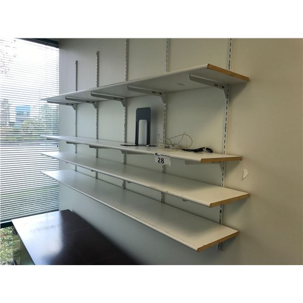 LOT OF WHITE WALL MOUNTED SHELVING