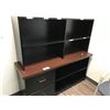 Image 1 : MAHOGANY AND BLACK 5' CREDENZA