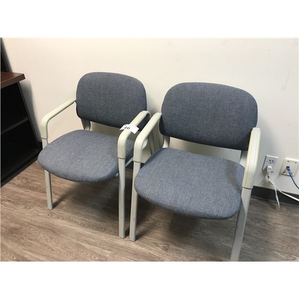 PAIR OF BLUE CLIENT CHAIRS