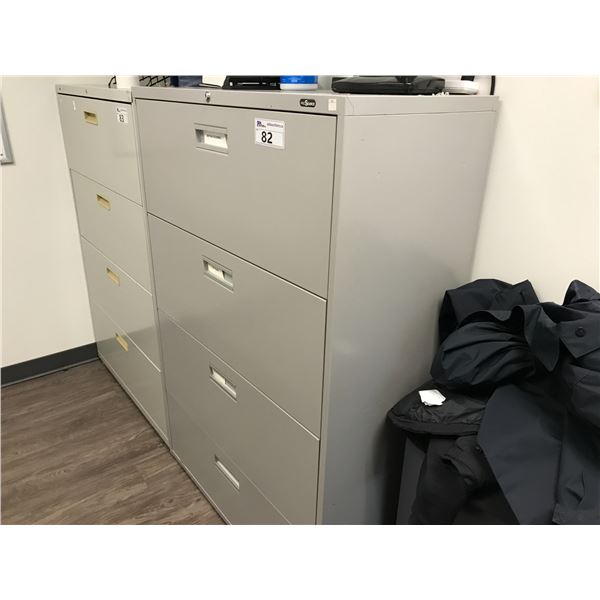 GREY 4 DRAWER LATERAL FILE CABINET