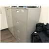 Image 1 : GREY 4 DRAWER LATERAL FILE CABINET
