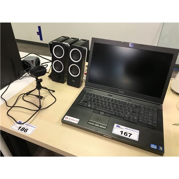 DELL I7, 17" NOTEBOOK COMPUTER WITH LOGI SPEAKERS,  A FIFINE PORTABLE MICROPHONE WITH NO HARD DRIVE