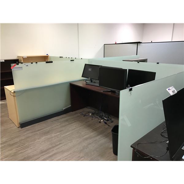 SIX 50" H FROSTED GLASS OFFICE DIVIDERS