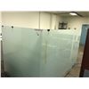 Image 1 : TWO 68" FROSTED GLASS OFFICE DIVIDERS