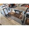 Image 2 : 2 TIER WOOD MOBILE WORK TABLE W62' X D20" X H36"