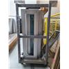 Image 2 : GREY METAL MOBILE PRODUCT STORAGE CART WITH CUSTOM WOOD SPACERS