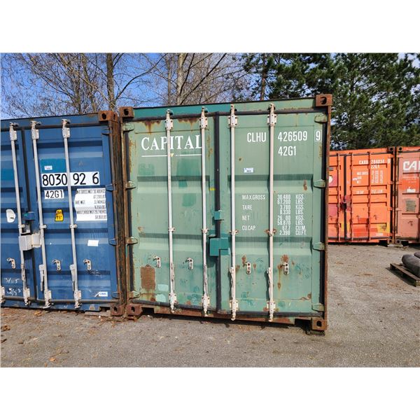 40' SEA CONTAINER WITH BARN DOORS, GREEN