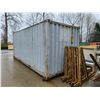 Image 2 : 20' SEA CONTAINER WITH BARN DOORS, GREY - INCLUDES WOOD RACKING