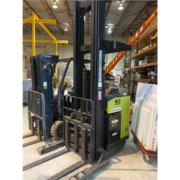 CLARK NPR20 ELECTRIC REACH TRUCK, 2300 L. LIFT CAPACITY, COMES WITH CHARGER