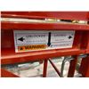 Image 2 : RED 74"W X 30"D ADJUSTABLE HEIGHT ROLLING SCAFFOLD WITH SAFETY CAGE AND OUTRIGGERS