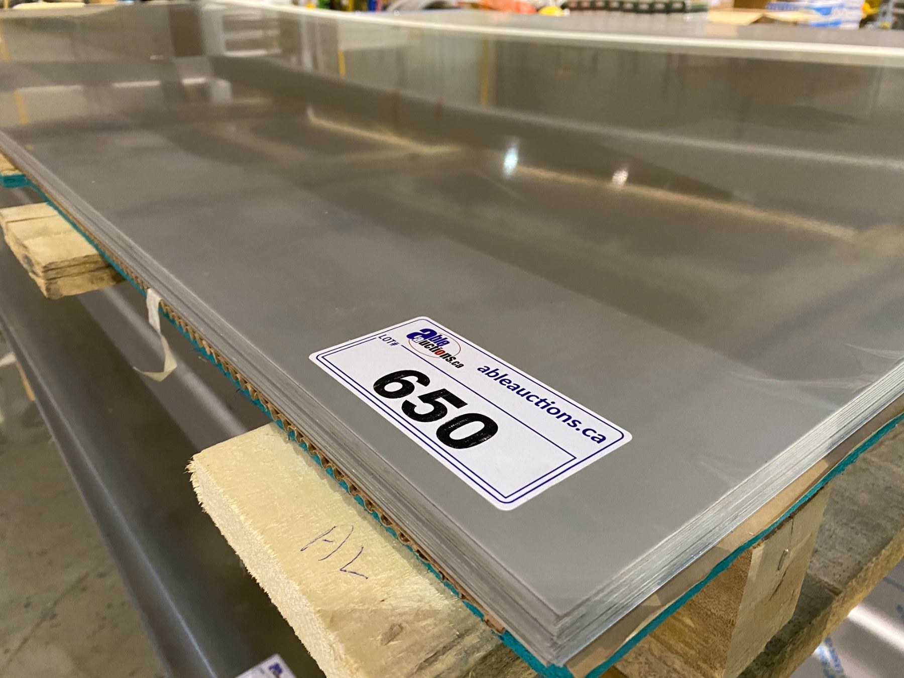 LOT OF COATED ALUMINUM SHEET STOCK, 120" X 48". 21 SHEETS Able Auctions