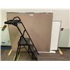 Image 1 : LOT OF MISC. ITEMS INC. 2 OFFICE DIVIDERS, STEP LADDER, GLASS AND WHITEBOARD