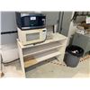 Image 1 : 2 MICROWAVE OVENS AND WHITE STAND