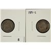 Image 1 : SEATED LIBERTY DIMES 1891 (FN) & 1891-S (EF)
