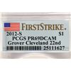 Image 3 : 2012-S GROVER CLEVELAND DOLLAR PCGS PR69 DCAM