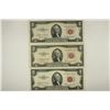 Image 1 : 1953-A, 53-B & 53-C $2 RED SEAL US NOTES NICE