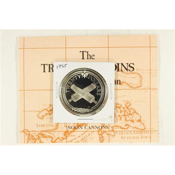 1985 BRITISH VIRGIN ISLANDS PROOF $20 TREASURE