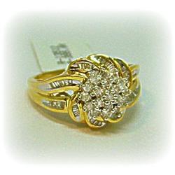 Diamond Ring 14K Gold Size 7 7.5 8 6.5 8.5 REAL