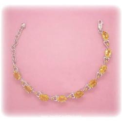 Genuine Citrine Bracelet Sterling Silver REAL