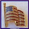 Image 1 : USA FLAG PIN BROOCH GOLD SWAROVSKI CRYSTALS