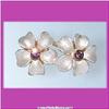 Image 1 : DOUBLE PLUMERIA PIN BROOCH SWAROVSKI CRYSTALS