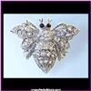 Image 1 : BEE PIN BROOCH GOLD SWAROVSKI CRYSTALS SILVER