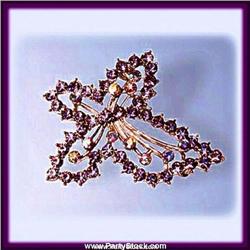 BUTTERFLY PIN BROOCH GOLD SWAROVSKI CRYSTALS