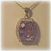 Image 2 : GENUINE PINK AMETHYST DIAMOND PENDANT NECKLACE