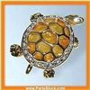Image 1 : AMBER TURTLE PIN GOLD SWAROVSKI CRYSTALS BIG