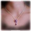 Image 1 : Amethyst FLOWER Necklace Sterling Silver SOLID